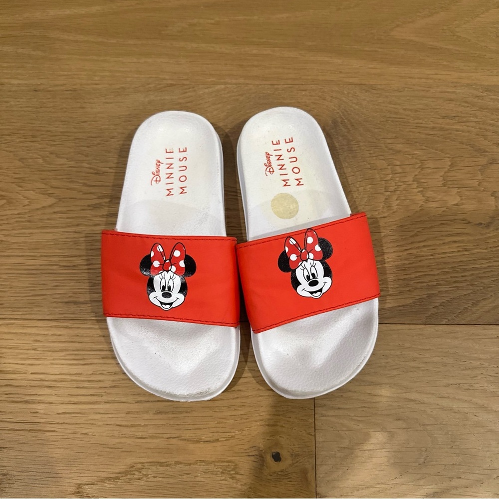 Disney Minnie Mouse Kids Red and White Sandals